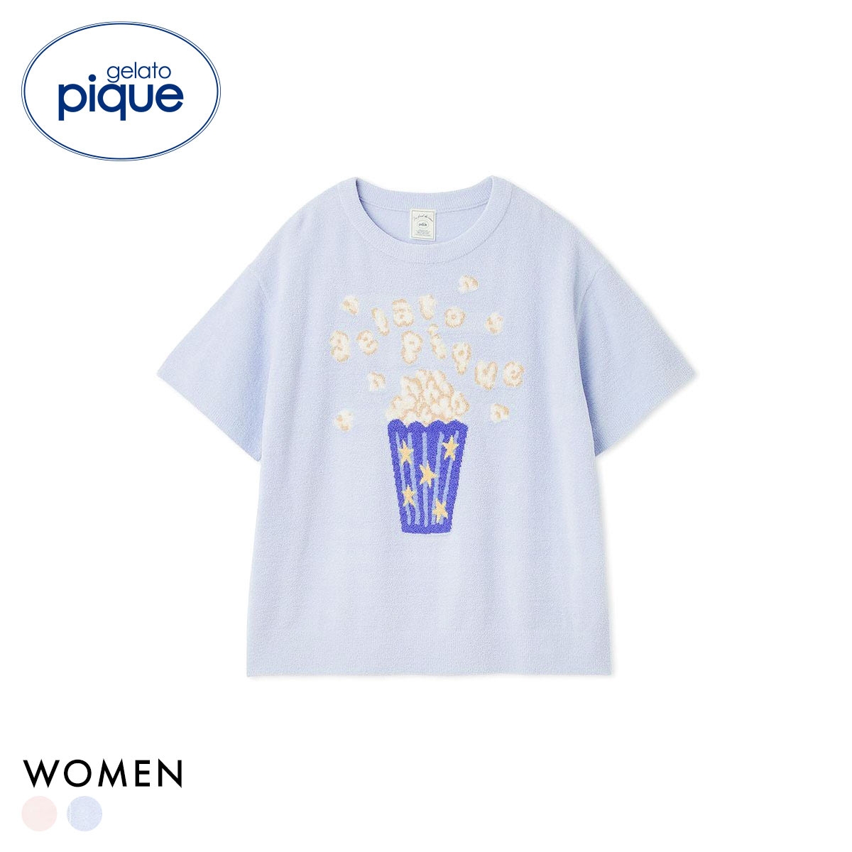 ジェラートピケ レディース エアリーモコモチーフジャガードプルオーバー ジェラピケ パジャマ gelato pique(BU-ブルー-Free)