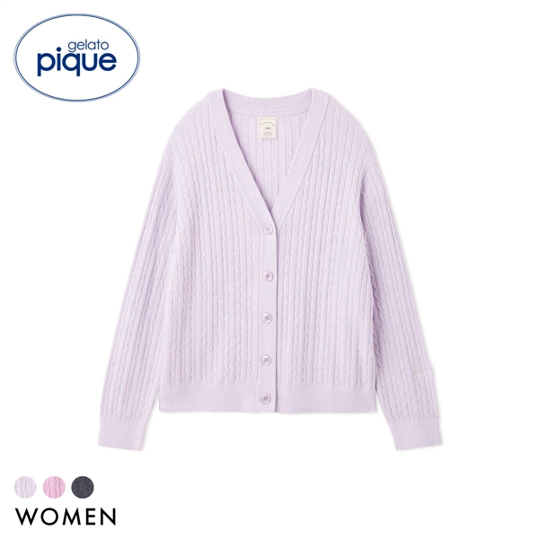 ジェラートピケ レディース スムーズィーliteアランカーディガン ジェラピケ パジャマ ルームウェア gelato pique