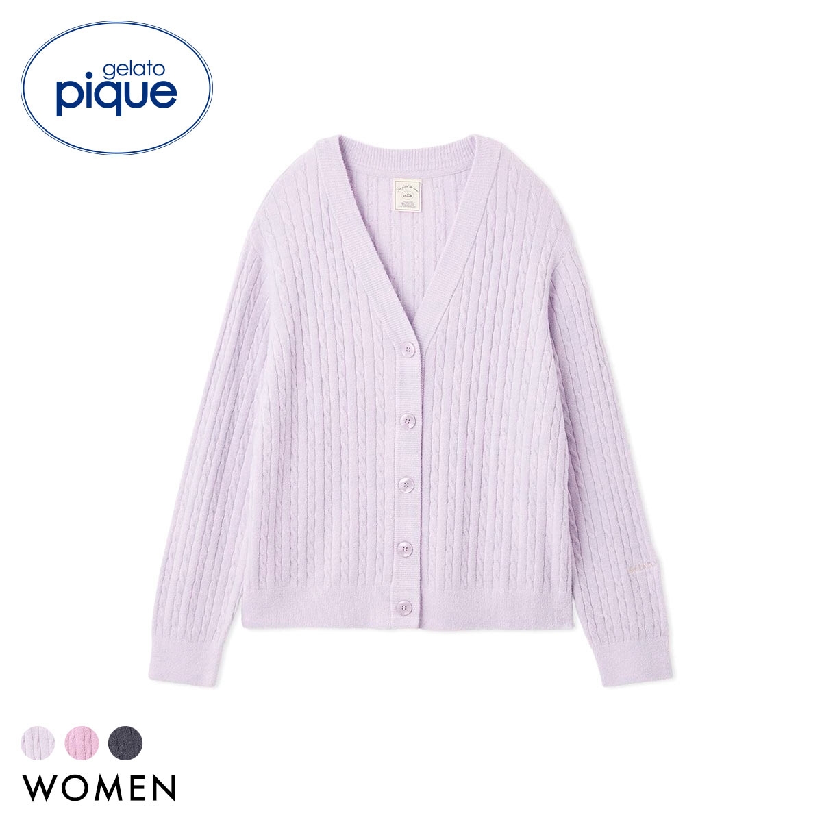 ジェラートピケ レディース スムーズィーliteアランカーディガン ジェラピケ パジャマ ルームウェア gelato pique