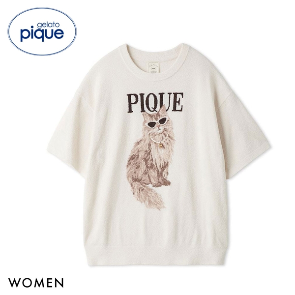 ジェラートピケ レディース ファッションCATS&DOGSジャガードプルオーバー ジェラピケ パジャマ ルームウェア gelato pique