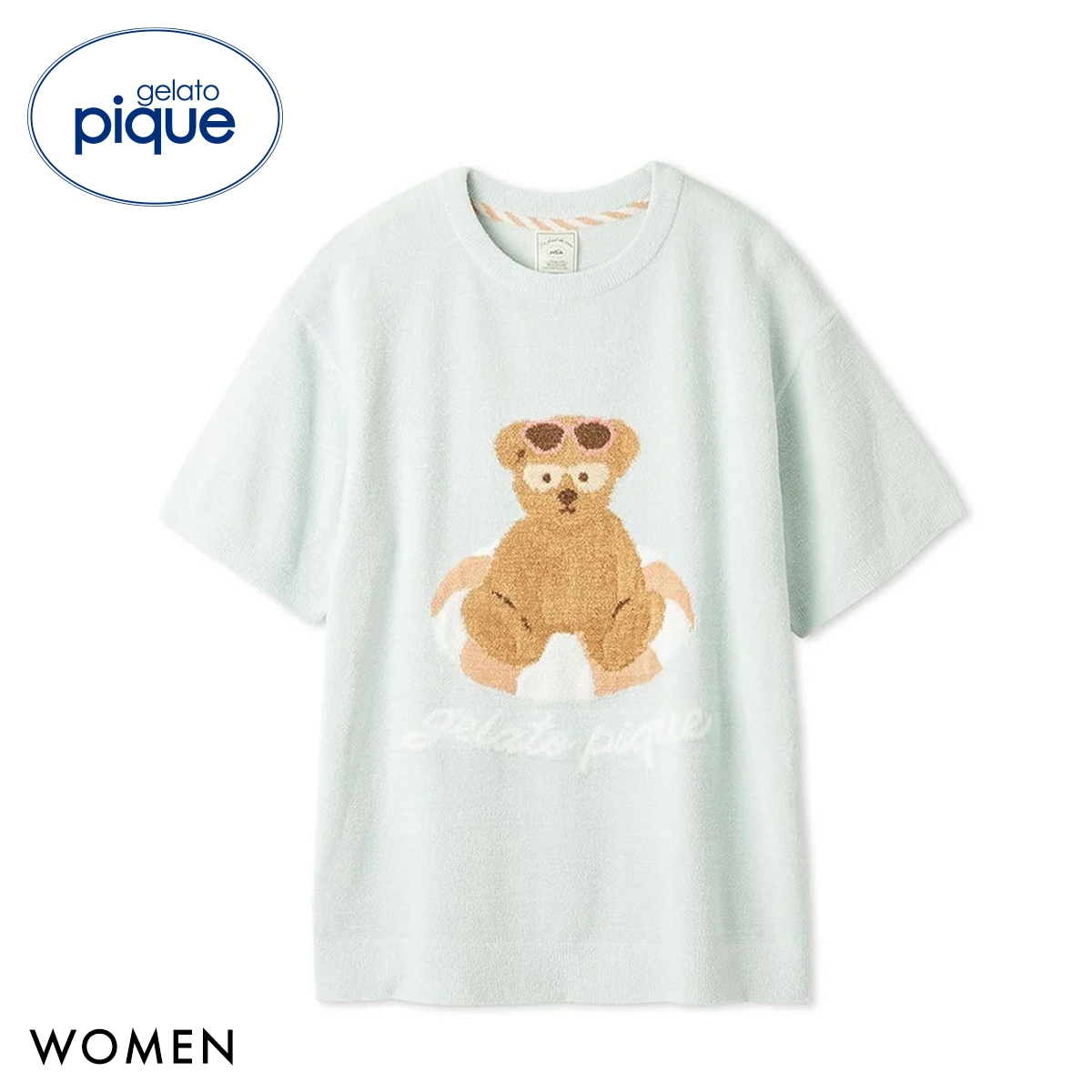 ジェラートピケ レディース サマーベアジャガードプルオーバー ジェラピケ パジャマ ルームウェア gelato pique(MI-ミント-Free)