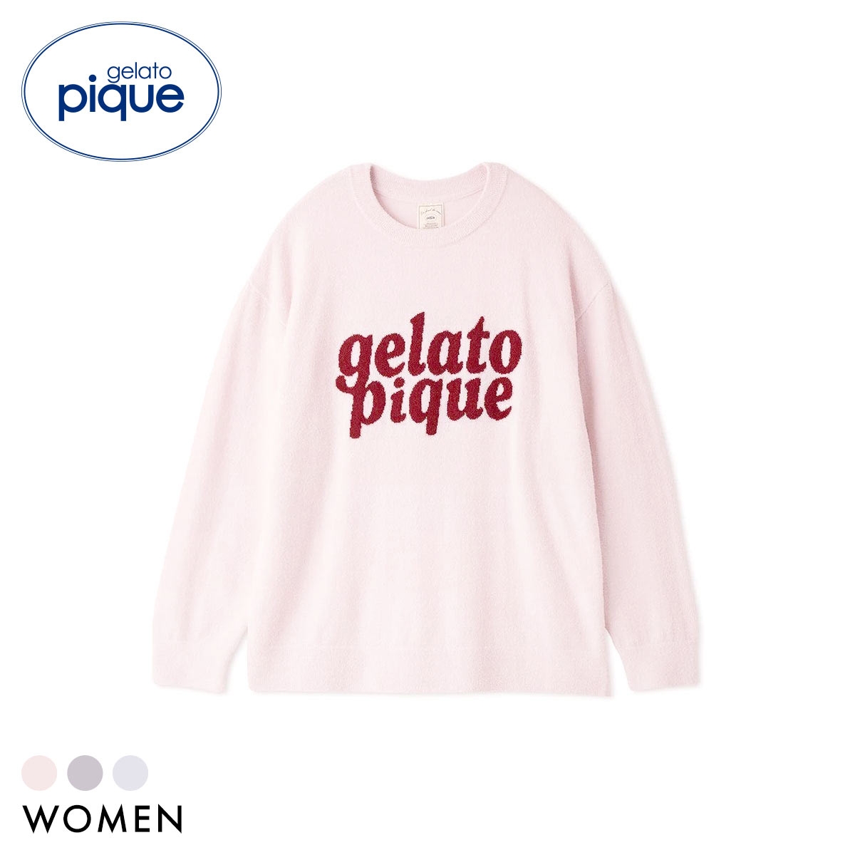 ジェラートピケ レディース スムーズィーロゴジャガード長袖プルオーバー ジェラピケ ルームウェア gelato pique