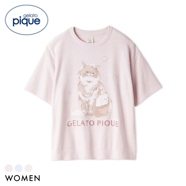 ジェラートピケ レディース バスタイムCATジャガードプルオーバー ジェラピケ パジャマ ルームウェア gelato pique