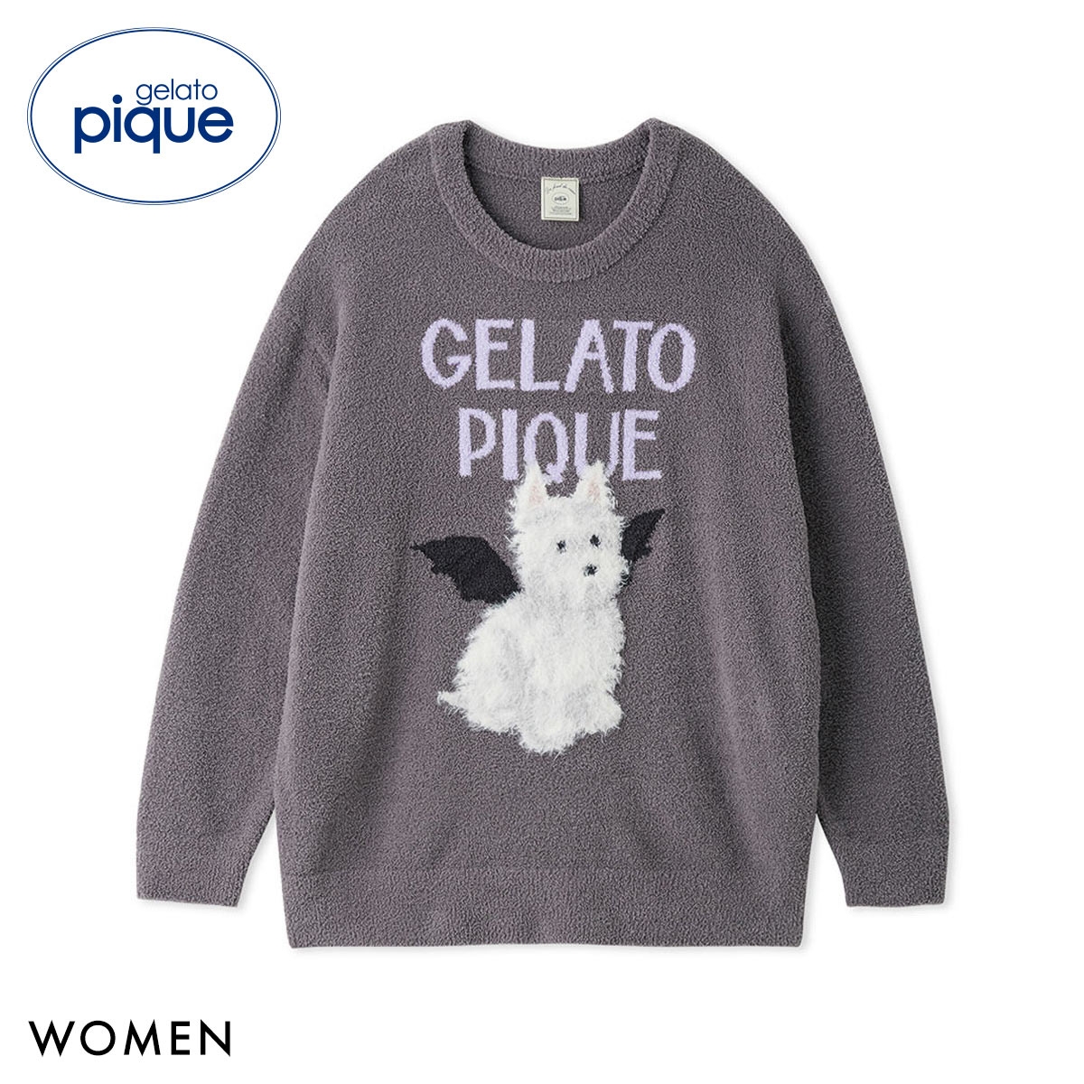 ジェラートピケ レディース HALLOWEEN ナイトパレードDOGSジャガードプルオーバー ジェラピケ パジャマ ルームウェア gelato pique ハロウィン(DGY-濃グレー-Free)