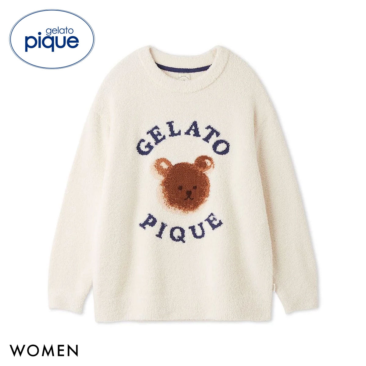 ジェラートピケ レディース ベビモコアニマルブレッドジャガードプルオーバー ジェラピケ パジャマ ルームウェア gelato pique(CR-クリーム-Free)