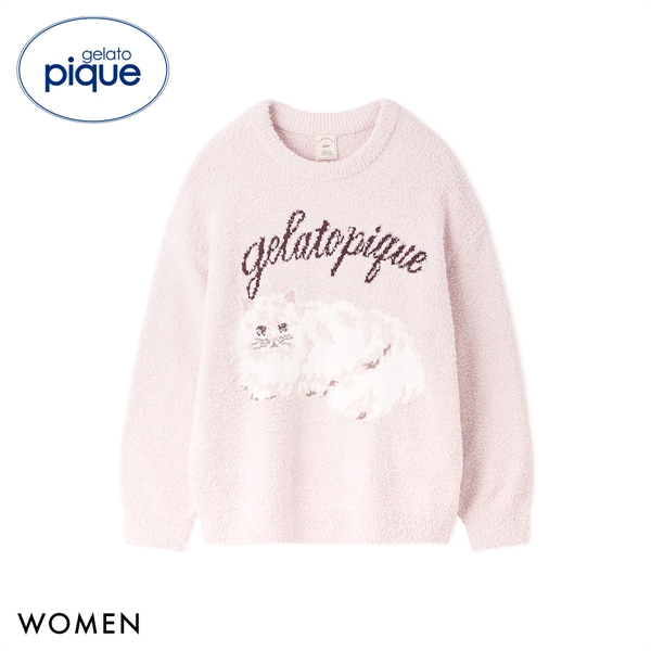 ジェラートピケ レディース ベビモコキャットジャガードプルオーバー ジェラピケ パジャマ ルームウェア gelato pique