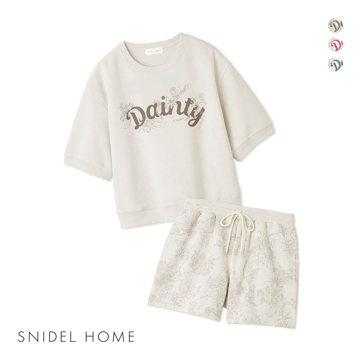 スナイデルホーム スウェットセットアップ パジャマ ルームウェア リボン SNIDEL HOME(BE-ベージュ-Free)