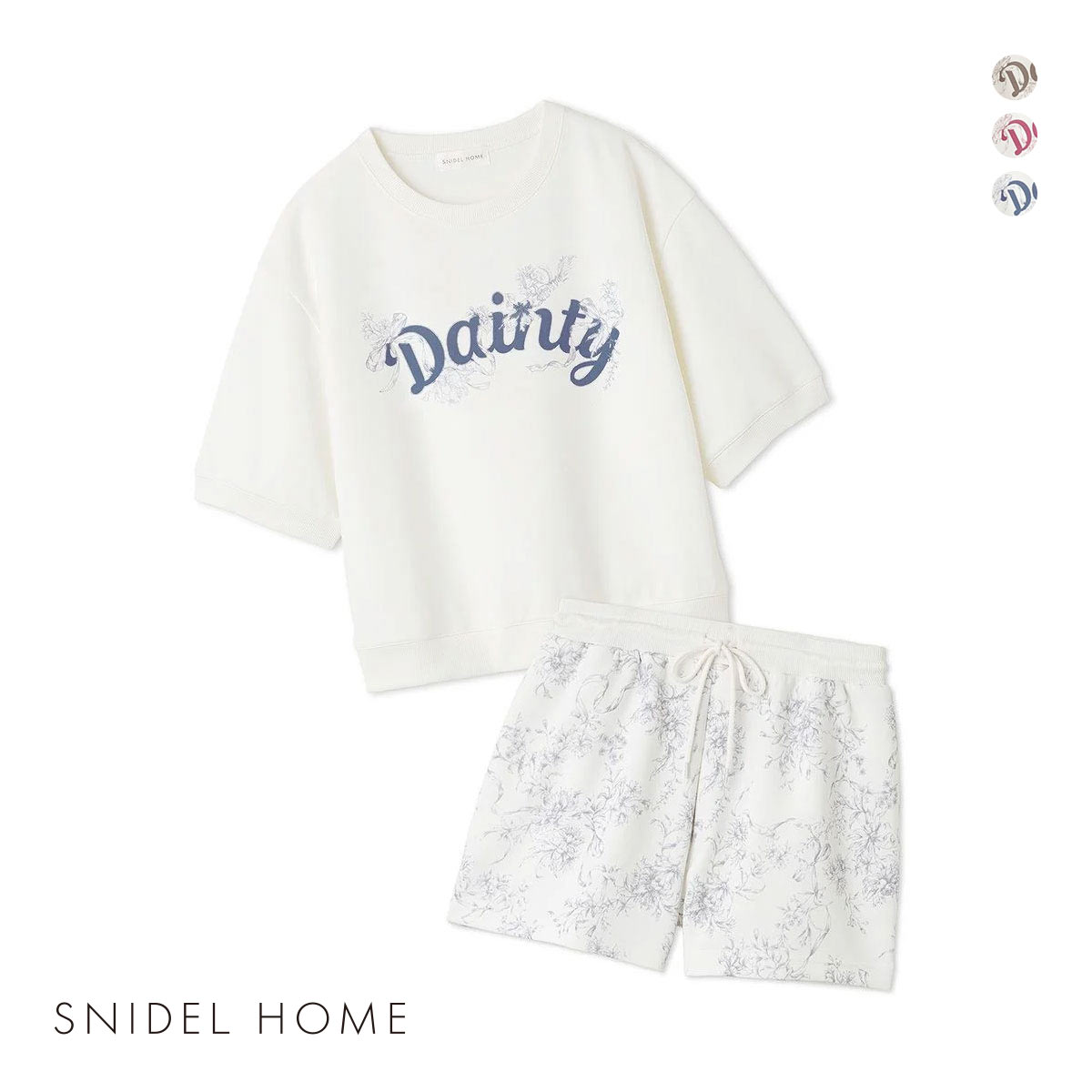 スナイデルホーム スウェットセットアップ パジャマ ルームウェア リボン SNIDEL HOME(LBU-薄ブルー-Free)
