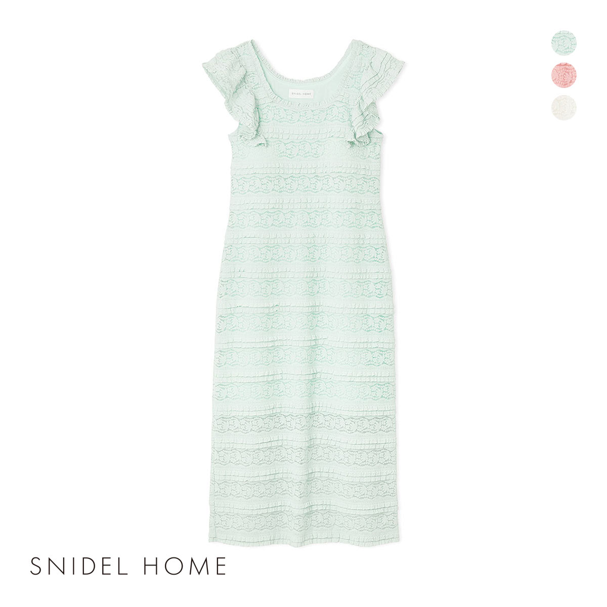 スナイデルホーム カットレースワンピース パジャマ ルームウェア SNIDEL HOME(MI-ミント-Free)
