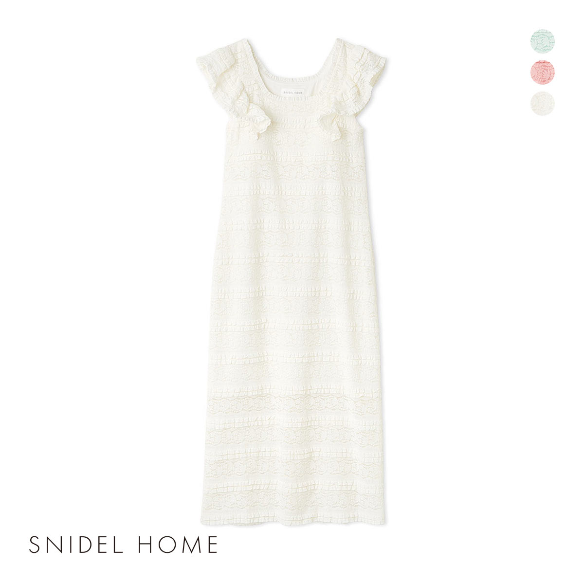 スナイデルホーム カットレースワンピース パジャマ ルームウェア SNIDEL HOME(IV-アイボリー-Free)