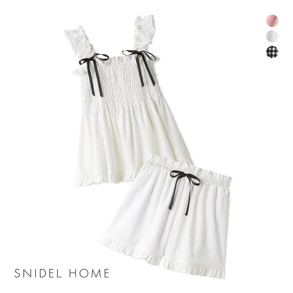 スナイデルホーム シャーリングカットセットアップ パジャマ ルームウェア SNIDEL HOME