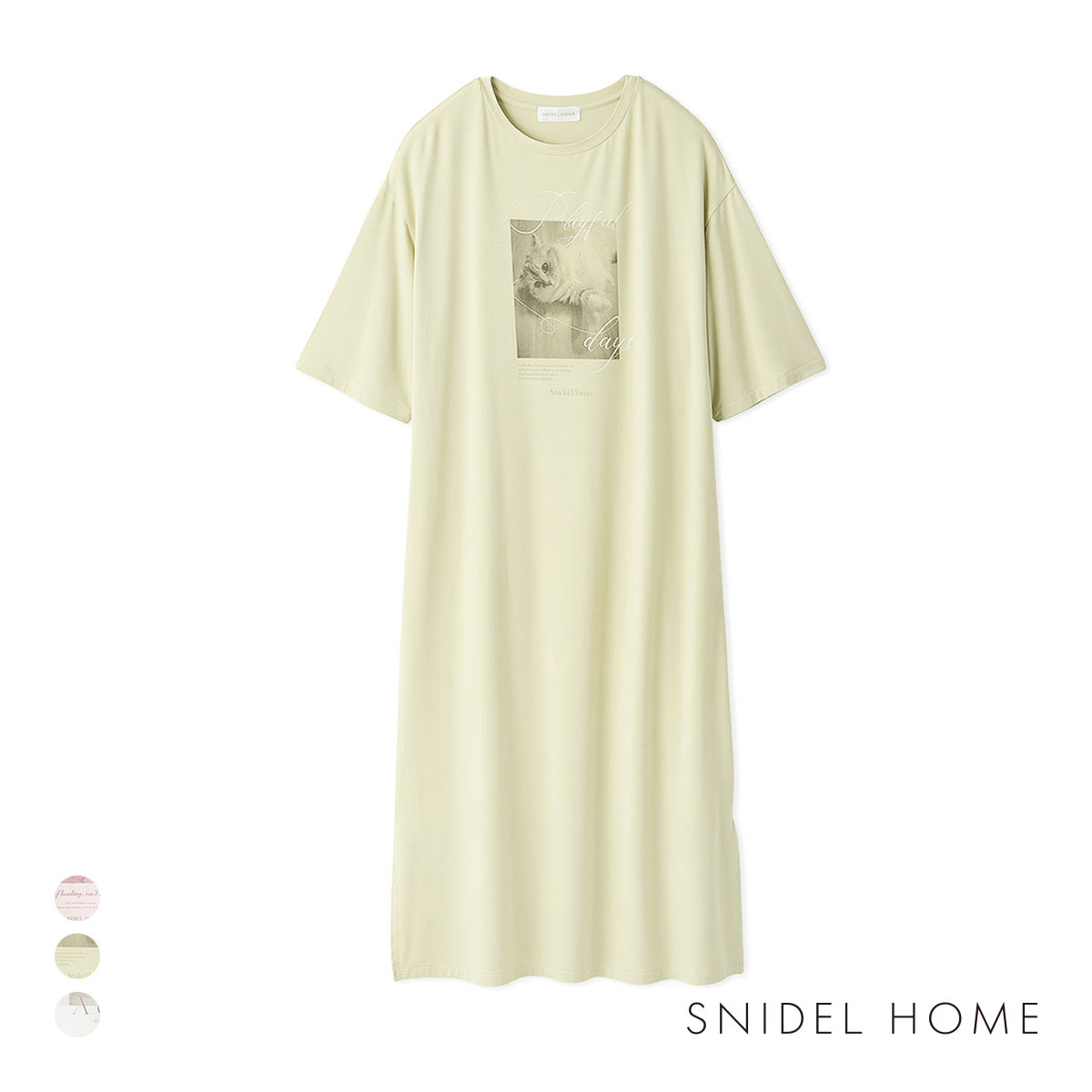 スナイデルホーム CAT 接触冷感　Tシャツワンピース SNIDEL HOME(GR-グリーン-Free)