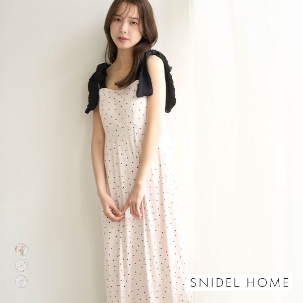 スナイデルホーム ショルダーリボンカットワンピース カップ付き SNIDEL HOME スナイデルホーム ショルダーリボンカットワンピース カップ付き SNIDEL HOME