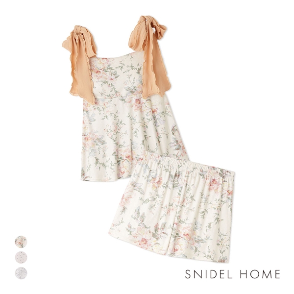 スナイデルホーム ショルダーリボンカットセットアップ 上下セット パジャマ ルームウェア SNIDEL HOME