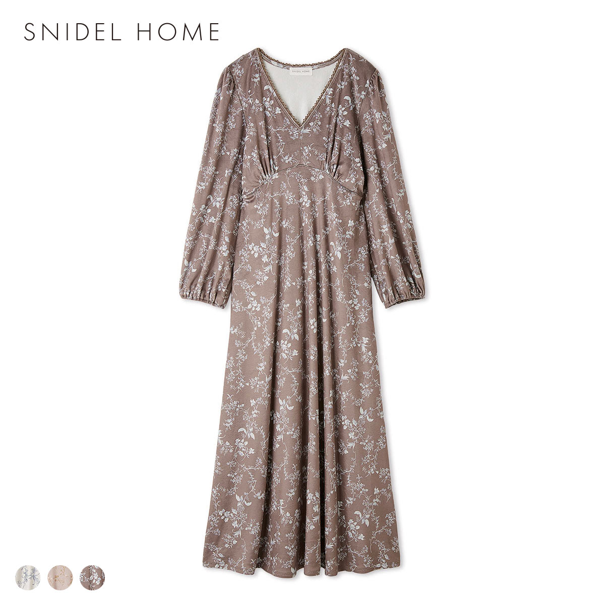 スナイデルホーム シルキーフリースワンピース パジャマ ルームウェア SNIDEL HOME(MO-モカ-Free)