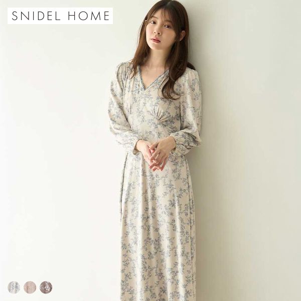スナイデルホーム シルキーフリースワンピース パジャマ ルームウェア SNIDEL HOME