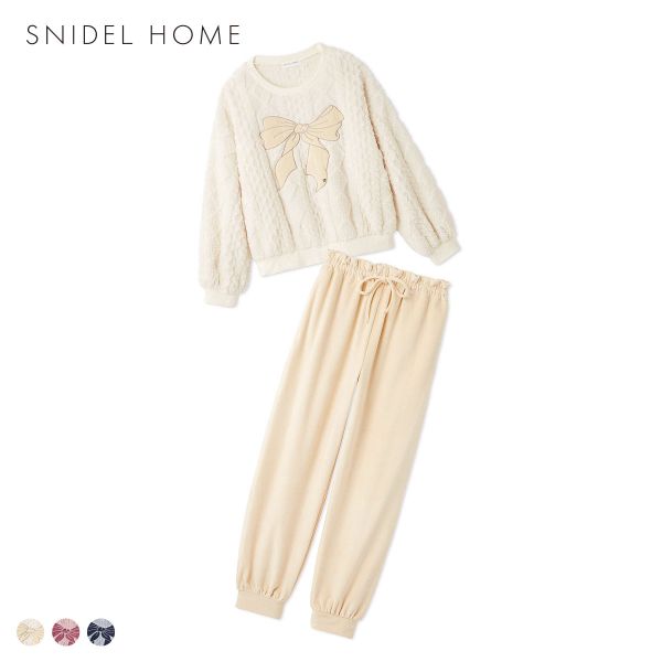 スナイデルホーム リボンフリースセットアップ パジャマ ルームウェア SNIDEL HOME