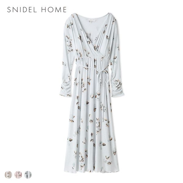 スナイデルホーム プリントカシュクールワンピース パジャマ ルームウェア カップ付き SNIDEL HOME