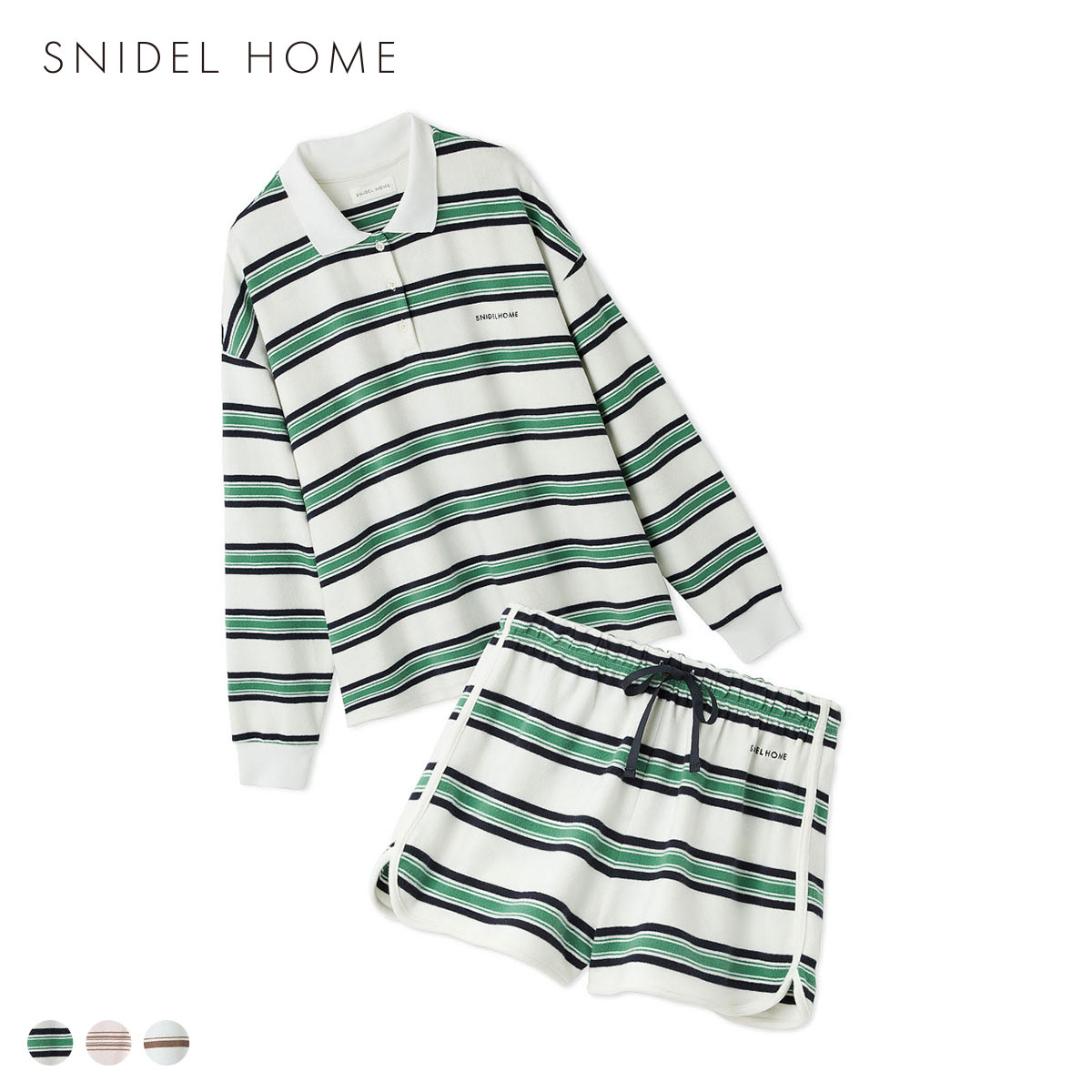 スナイデルホーム ボーダーポロセットアップ SNIDEL HOME(WH-ホワイト-Free)