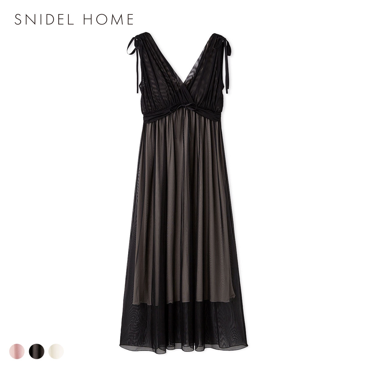 スナイデルホーム ナイトブラ付きチュールカットソーワンピース カップイン カップ付き パジャマ ルームウェア SNIDEL HOME(BK-ブラック-Free)