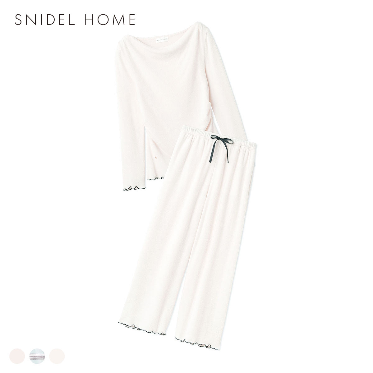 スナイデルホーム ドレープセットアップ パジャマ 上下セット ルームウェア SNIDEL HOME(IV-アイボリー-Free)