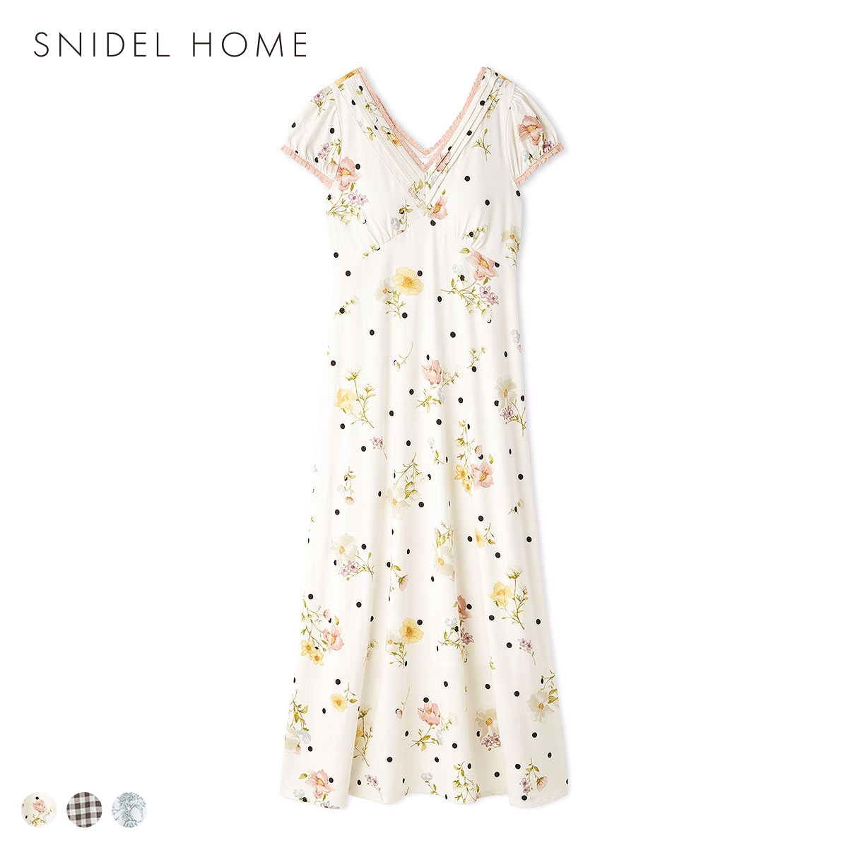 スナイデルホーム カットレーヨンワンピース カップ付き パッド付き パジャマ ルームウェア SNIDEL HOME(FLO-花-Free)