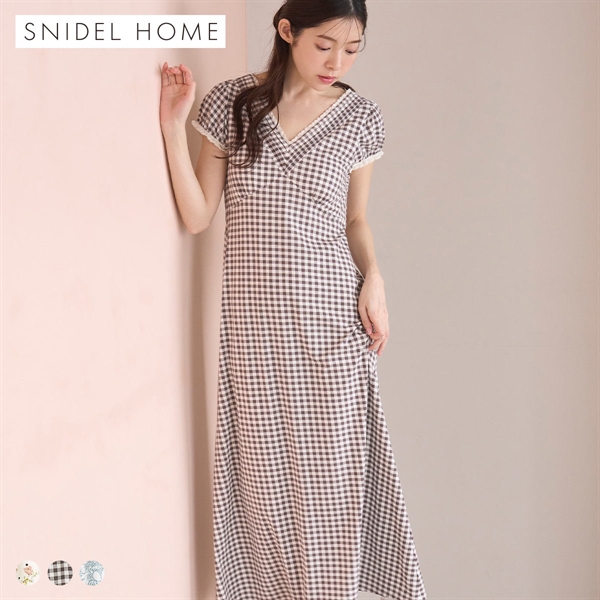 スナイデルホーム カットレーヨンワンピース カップ付き パッド付き パジャマ ルームウェア SNIDEL HOME