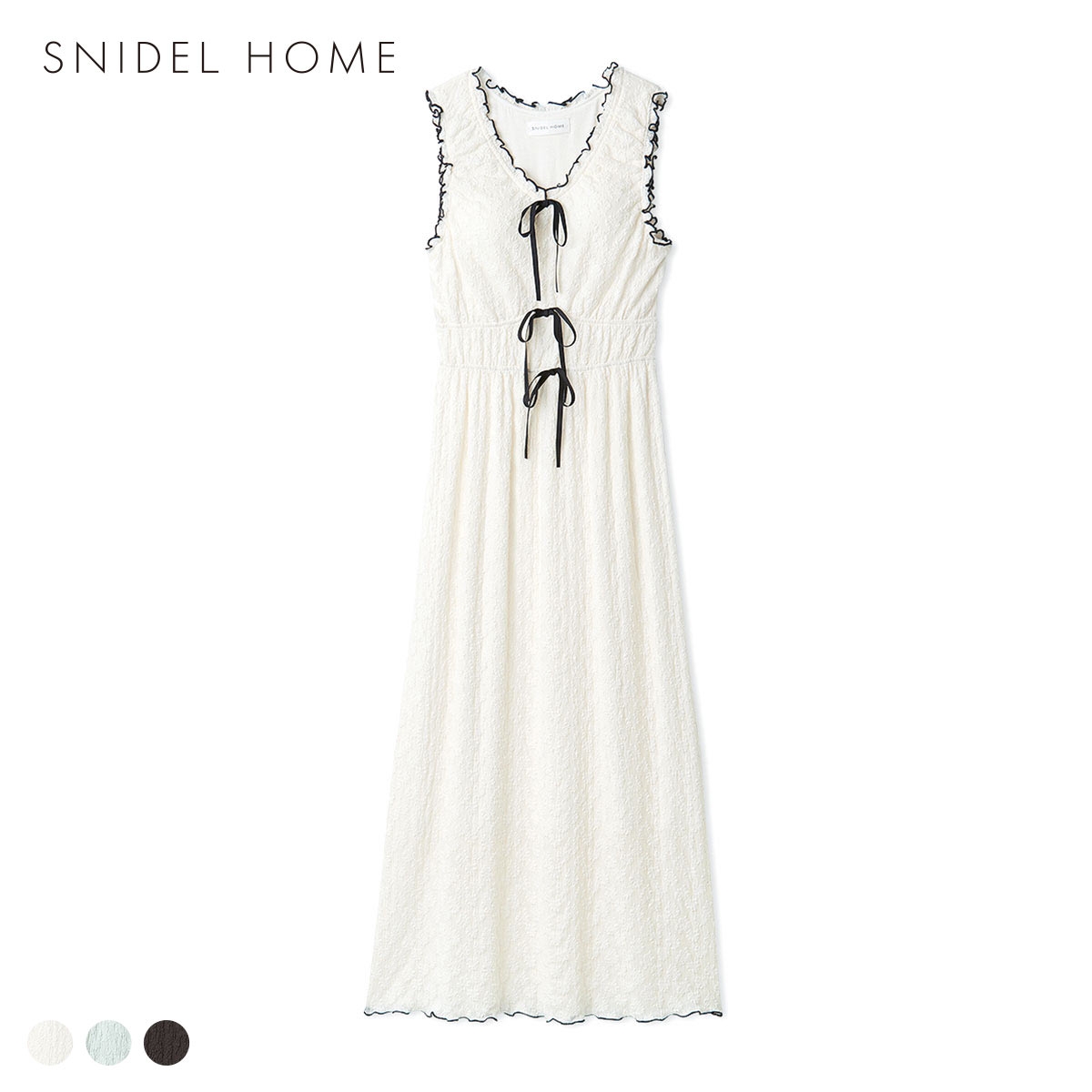 スナイデルホーム カットレースワンピース パッド付き カップイン パジャマ ルームウェア SNIDEL HOME(IV-アイボリー-Free)