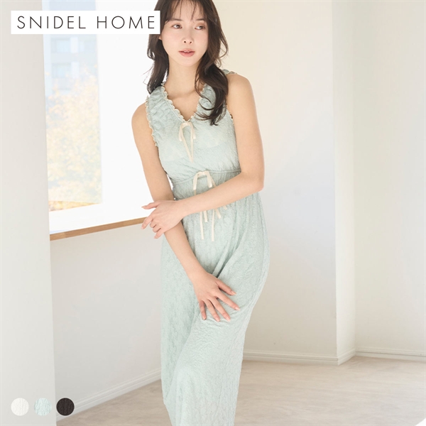 スナイデルホーム カットレースワンピース パッド付き カップイン パジャマ ルームウェア SNIDEL HOME
