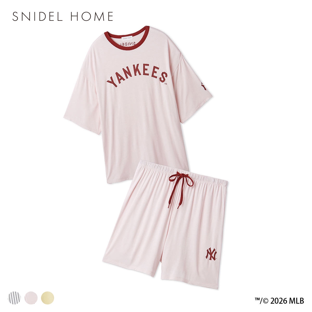スナイデルホーム MLB Tシャツセットアップ パジャマ ルームウェア SNIDEL HOME(PI-ピンク-Free)