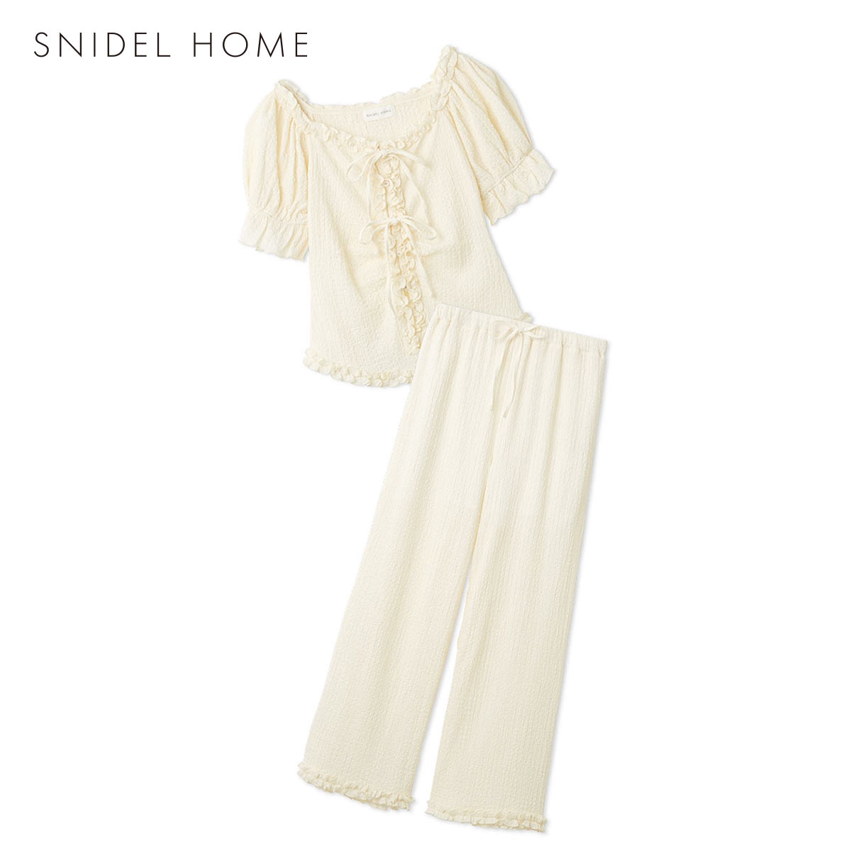 スナイデルホーム カットフリルセットアップ 上下セット パジャマ ルームウェア SNIDEL HOME(OW-オフホワイト-Free)