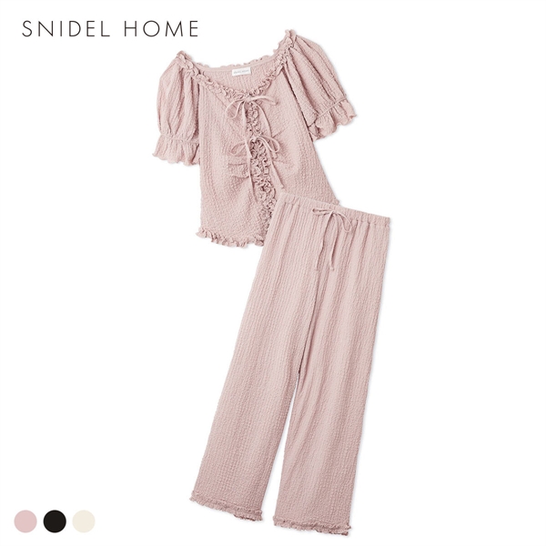 スナイデルホーム カットフリルセットアップ 上下セット パジャマ ルームウェア SNIDEL HOME