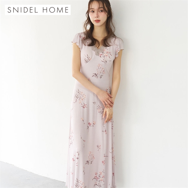 スナイデルホーム プリントカップインカットワンピース パッド付き カップイン パジャマ ルームウェア SNIDEL HOME