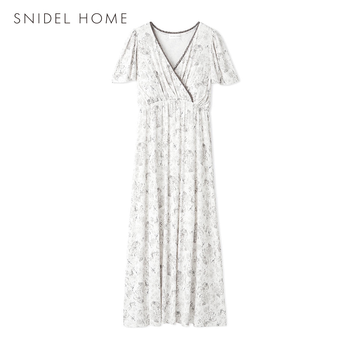 スナイデルホーム 接触冷感 カットカシュクールワンピース カップイン パッド付き パジャマ ルームウェア SNIDEL HOME(GG-グレージュ-Free)