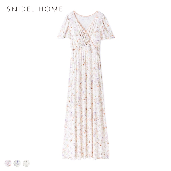 スナイデルホーム 接触冷感 カットカシュクールワンピース カップイン パッド付き パジャマ ルームウェア SNIDEL HOME