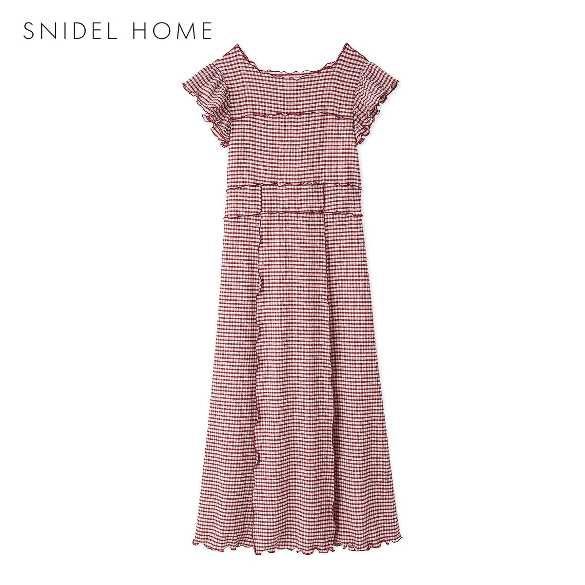 スナイデルホーム ギンガムメローワンピース パジャマ ルームウェア SNIDEL HOME(RE-レッド-Free)