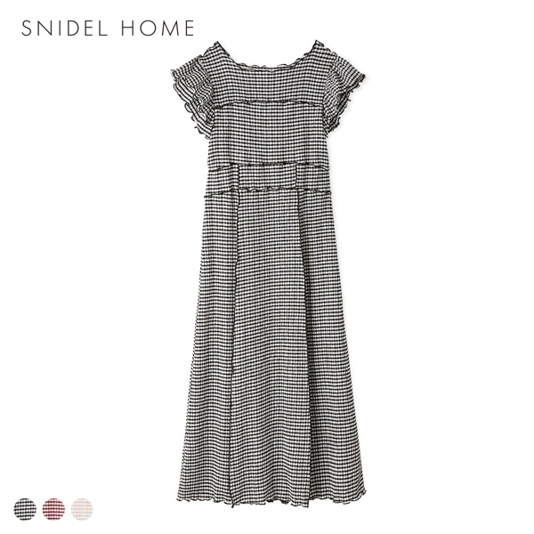 スナイデルホーム ギンガムメローワンピース パジャマ ルームウェア SNIDEL HOME