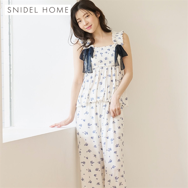 スナイデルホーム 接触冷感 フラワーリボンセットアップ パジャマ ルームウェア SNIDEL HOME