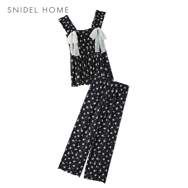 スナイデルホーム 接触冷感 フラワーリボンセットアップ パジャマ ルームウェア SNIDEL HOME