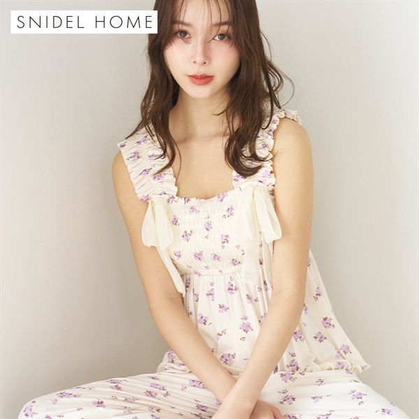スナイデルホーム 接触冷感 フラワーリボンセットアップ パジャマ ルームウェア SNIDEL HOME