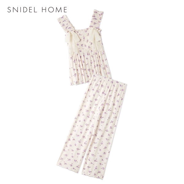 スナイデルホーム 接触冷感 フラワーリボンセットアップ パジャマ ルームウェア SNIDEL HOME