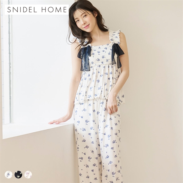 スナイデルホーム 接触冷感 フラワーリボンセットアップ パジャマ ルームウェア SNIDEL HOME