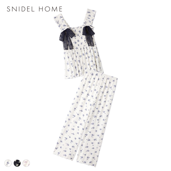 スナイデルホーム 接触冷感 フラワーリボンセットアップ パジャマ ルームウェア SNIDEL HOME