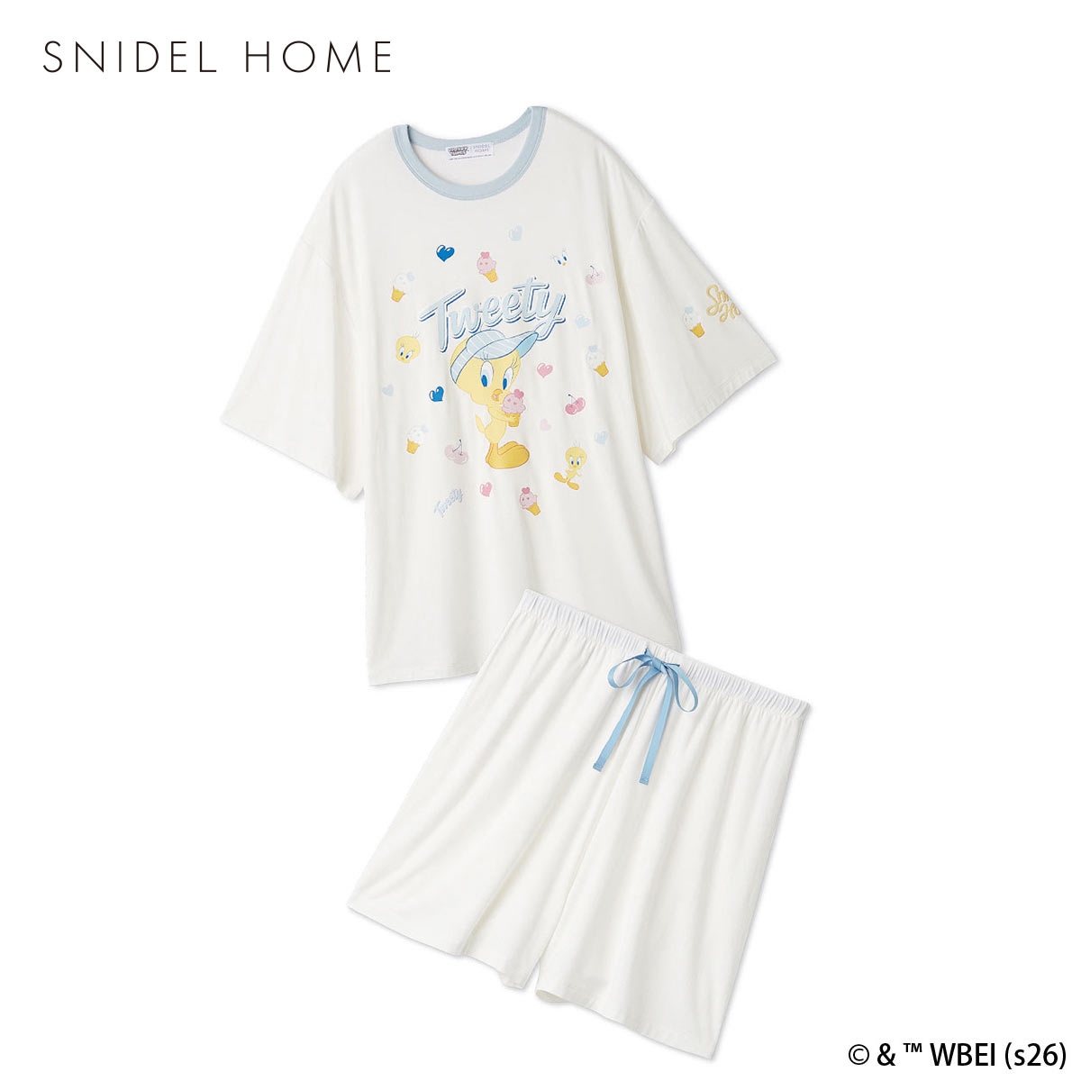スナイデルホーム Tweety 接触冷感 カットセットアップ ルームウェア パジャマ SNIDEL HOME(IV-アイボリー-Free)