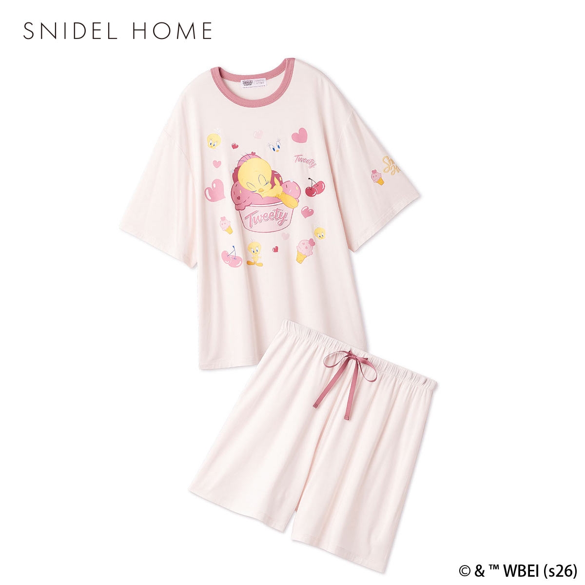 スナイデルホーム Tweety 接触冷感 カットセットアップ ルームウェア パジャマ SNIDEL HOME(PI-ピンク-Free)