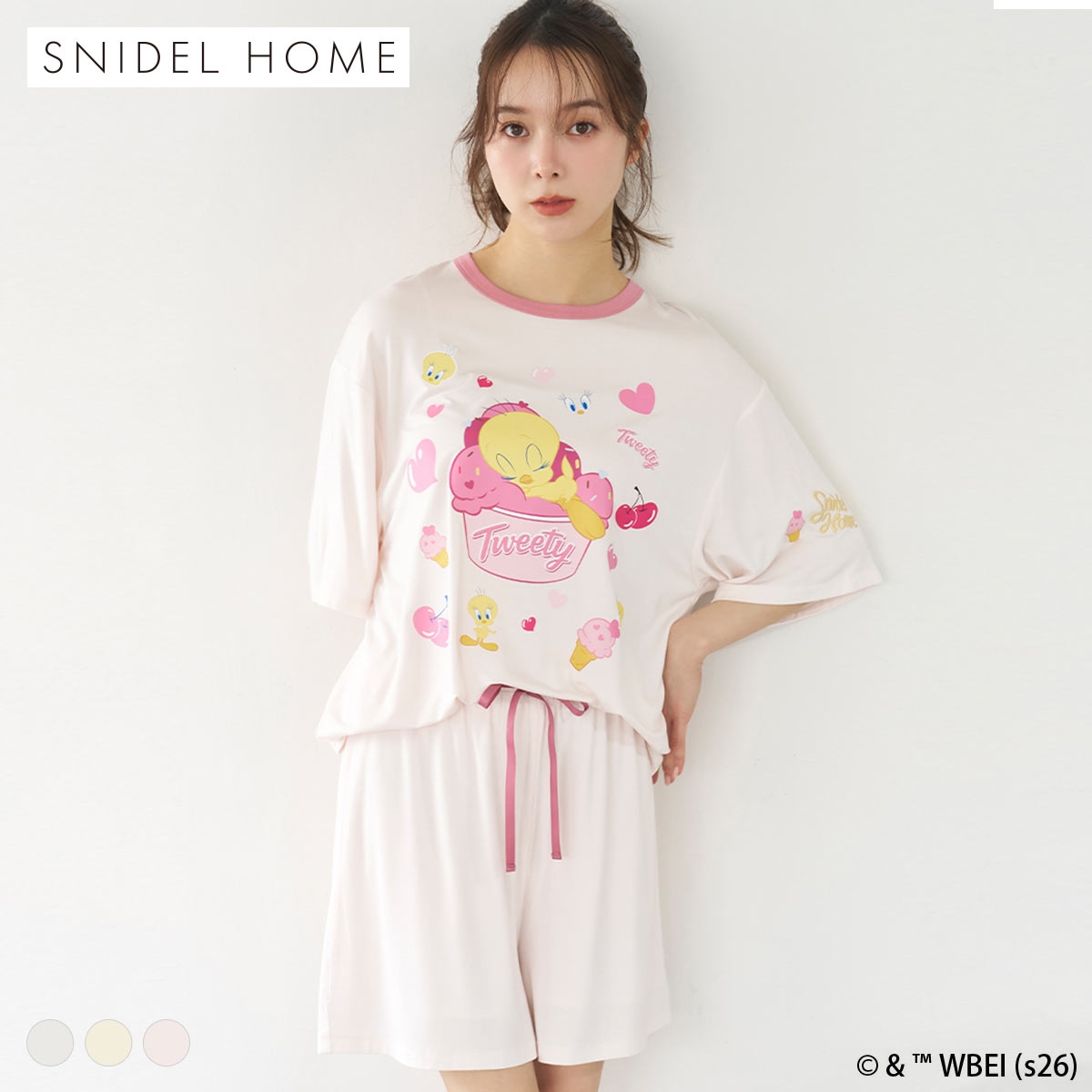 スナイデルホーム Tweety 接触冷感 カットセットアップ ルームウェア パジャマ SNIDEL HOME
