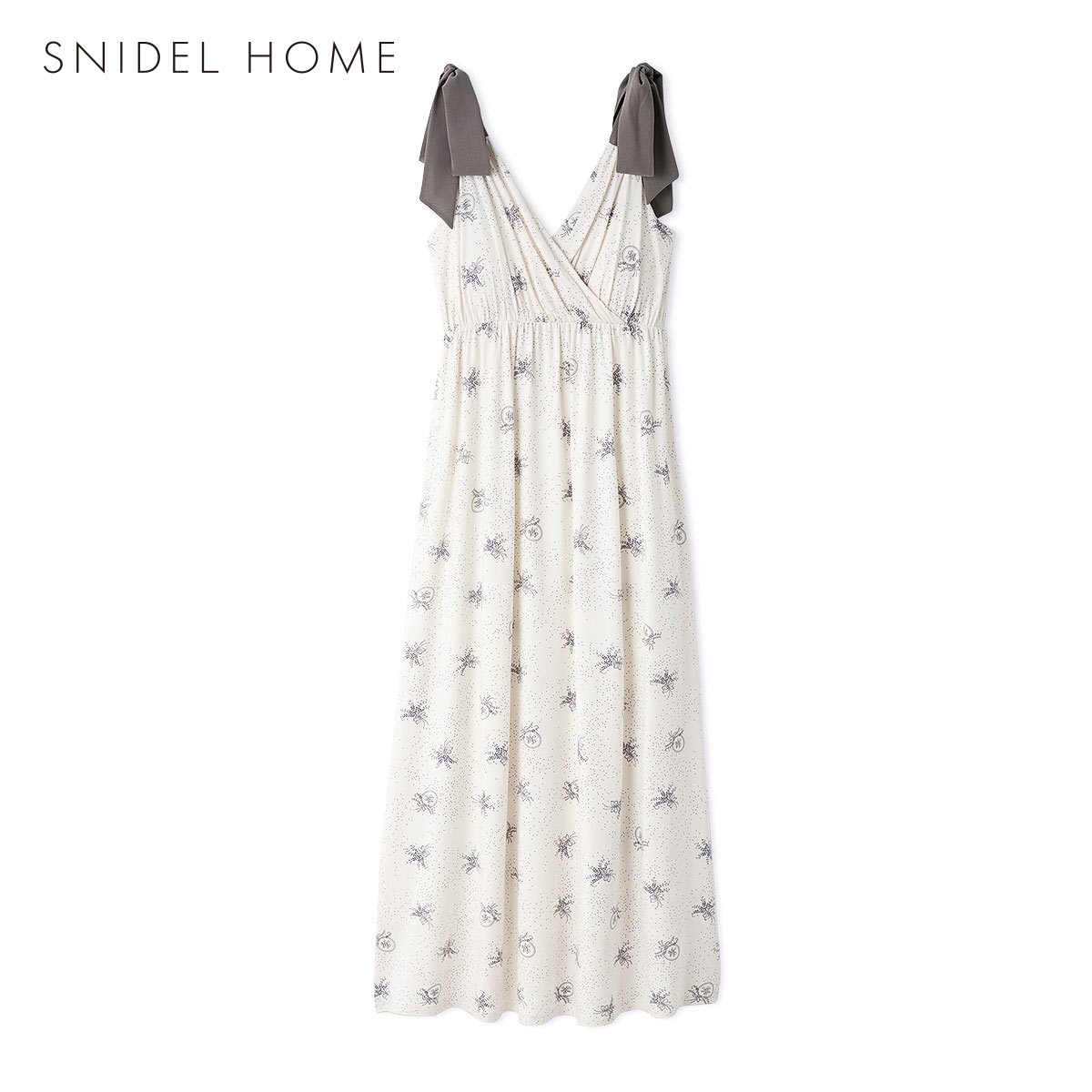 スナイデルホーム Moilis 肩リボンワンピース カップイン カップ付き パッド付き パジャマ ルームウェア SNIDEL HOME(IV-アイボリー-Free)