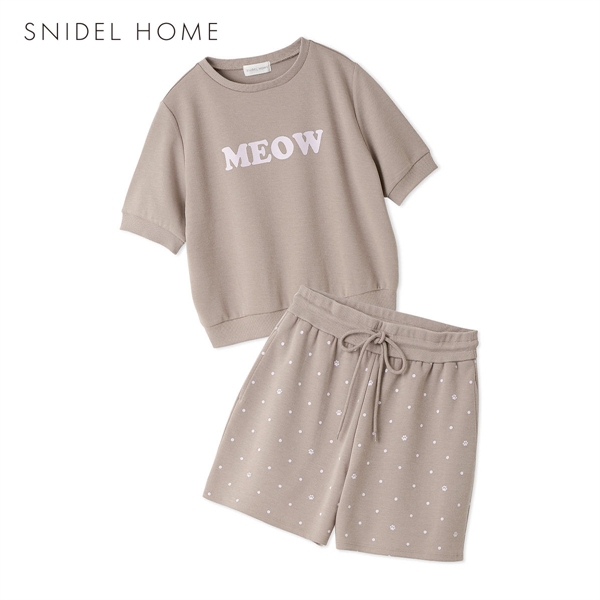 スナイデルホーム MEOWロゴスウェットセットアップ パジャマ ルームウェア SNIDEL HOME