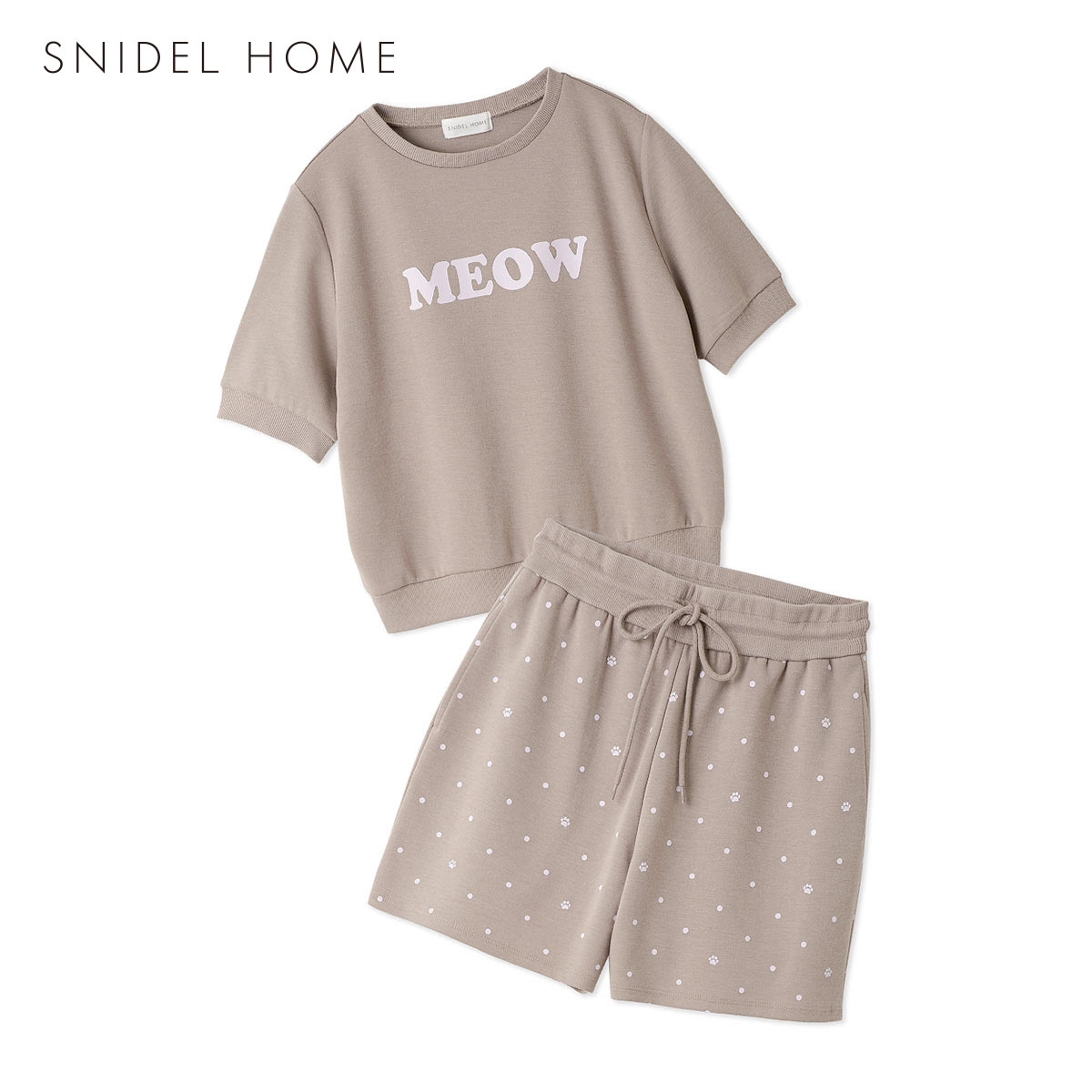 スナイデルホーム MEOWロゴスウェットセットアップ パジャマ ルームウェア SNIDEL HOME(MO-モカ-Free)