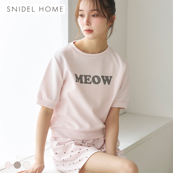 スナイデルホーム MEOWロゴスウェットセットアップ パジャマ ルームウェア SNIDEL HOME